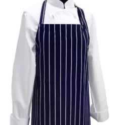 Serveringsförkläde Kritstrecksrandigt Blått